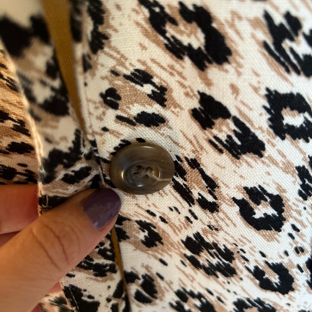 Joie Anilah Leopard Print Tailored Linen Blazer B… - image 6